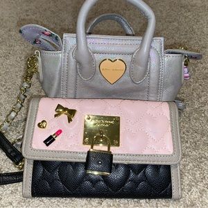 One mini Betsy Johnson purse and 1 betsy Jonson wallet